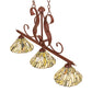 Meyda Lighting Willow 46" 3-Light Rust Island Pendant Light With Moss Green And Ivory Jadestone Shade