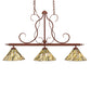 Meyda Lighting Willow 46" 3-Light Rust Island Pendant Light With Moss Green And Ivory Jadestone Shade