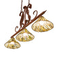 Meyda Lighting Willow 46" 3-Light Rust Island Pendant Light With Moss Green And Ivory Jadestone Shade
