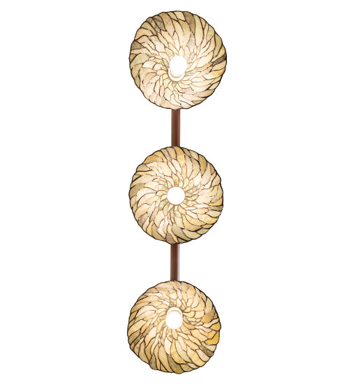 Meyda Lighting Willow 46" 3-Light Rust Island Pendant Light With Moss Green And Ivory Jadestone Shade