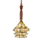 Meyda Lighting Willow 46" 3-Light Rust Island Pendant Light With Moss Green And Ivory Jadestone Shade