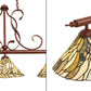 Meyda Lighting Willow 46" 3-Light Rust Island Pendant Light With Moss Green And Ivory Jadestone Shade