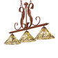 Meyda Lighting Willow 46" 3-Light Rust Island Pendant Light With Moss Green And Ivory Jadestone Shade
