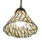 Meyda Lighting Willow 50863 8" Mahogany Bronze Mini Pendant Light With Green & Beige Jadestone Shade