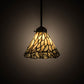 Meyda Lighting Willow 8" Black Mini Pendant Light With Green & Beige Jadestone Shade