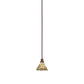 Meyda Lighting Willow 8" Mahogany Bronze Mini Pendant Light With Green & Beige Jadestone Shade