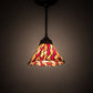 Meyda Lighting Willow 8" Mahogany Bronze Mini Pendant Light With Multi-Colored Jadestone Shade