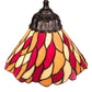 Meyda Lighting Willow 8" Mahogany Bronze Mini Pendant Light With Multi-Colored Jadestone Shade