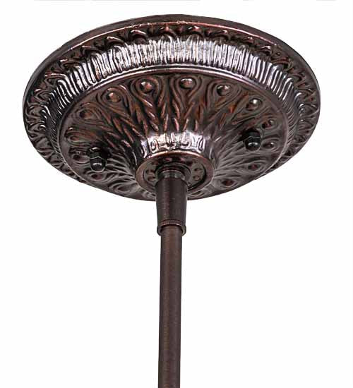 Meyda Lighting Willow 8" Mahogany Bronze Mini Pendant Light With Multi-Colored Jadestone Shade