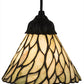Meyda Lighting Willow 8" Textured Black Mini Pendant Light With Green & Beige Jadestone Shade