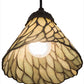 Meyda Lighting Willow 8" Textured Black Mini Pendant Light With Green & Beige Jadestone Shade