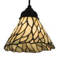 Meyda Lighting Willow 8" Textured Black Mini Pendant Light With Green & Beige Jadestone Shade