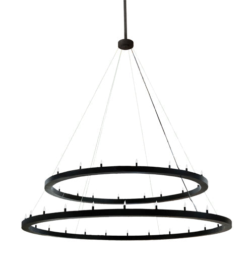 Meyda Lighting Willowbend 120" 36-Light Textured Black Loxley Pendant Light