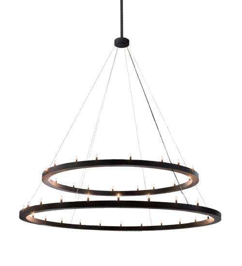 Meyda Lighting Willowbend 120" 36-Light Textured Black Loxley Pendant Light