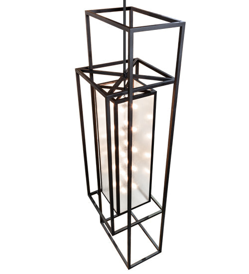 Meyda Lighting Willowbend 59" 20-Light Black Textured Kitzi Pendant Light With Rainstone Idalight Shade