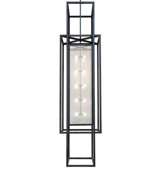 Meyda Lighting Willowbend 59" 20-Light Black Textured Kitzi Pendant Light With Rainstone Idalight Shade