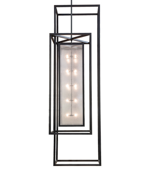 Meyda Lighting Willowbend 59" 20-Light Black Textured Kitzi Pendant Light With Rainstone Idalight Shade