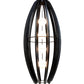Meyda Lighting Willowbend 72" 16-Light Textured Black Zeppelin Pendant Light With White Statuario Idalight Shade