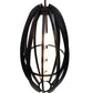 Meyda Lighting Willowbend 72" 16-Light Textured Black Zeppelin Pendant Light With White Statuario Idalight Shade
