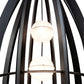 Meyda Lighting Willowbend 72" 16-Light Textured Black Zeppelin Pendant Light With White Statuario Idalight Shade