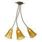 Meyda Lighting Wilmington 26" 3-Light 3-Arm Timeless Bronze Pendant Light With Amber Shade Glass