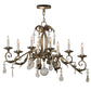 Meyda Lighting Windsor 44" 8-Light Antique Silver Chandelier With White Faux Candlelight