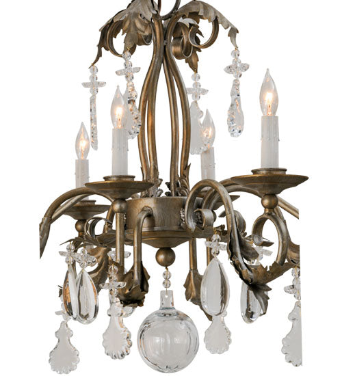 Meyda Lighting Windsor 44" 8-Light Antique Silver Chandelier With White Faux Candlelight