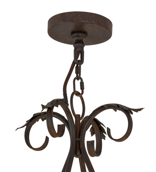 Meyda Lighting Windsor 54" 18-Light Cajun Spice Chandelier With Amber Faux Candlelight