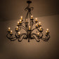 Meyda Lighting Windsor 54" 18-Light Cajun Spice Chandelier With Amber Faux Candlelight