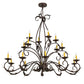 Meyda Lighting Windsor 54" 18-Light Cajun Spice Chandelier With Amber Faux Candlelight