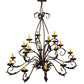 Meyda Lighting Windsor 54" 18-Light Cajun Spice Chandelier With Amber Faux Candlelight