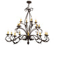 Meyda Lighting Windsor 54" 18-Light Cajun Spice Chandelier With Amber Faux Candlelight