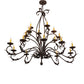 Meyda Lighting Windsor 54" 18-Light Cajun Spice Chandelier With Amber Faux Candlelight