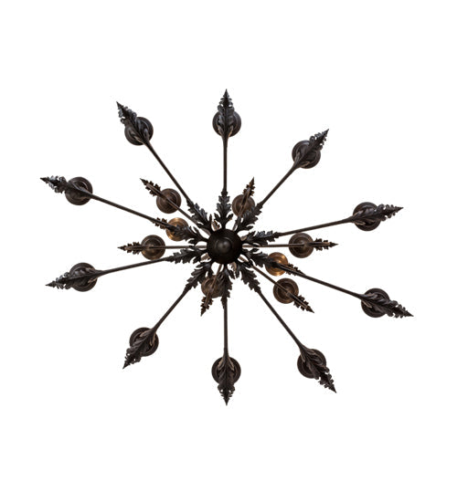 Meyda Lighting Windsor 54" 18-Light Cajun Spice Chandelier With Amber Faux Candlelight