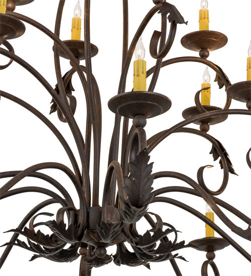 Meyda Lighting Windsor 54" 18-Light Cajun Spice Chandelier With Amber Faux Candlelight