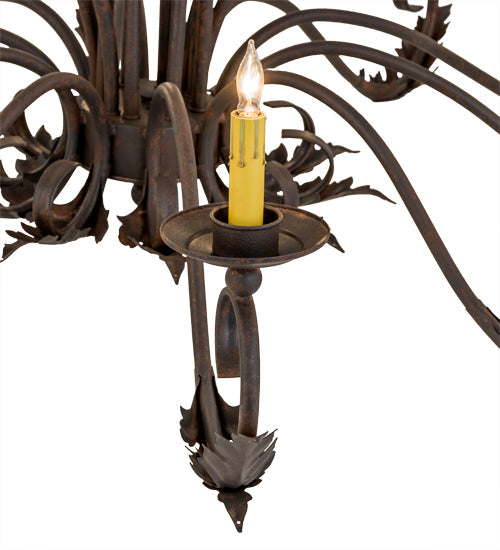 Meyda Lighting Windsor 54" 18-Light Cajun Spice Chandelier With Amber Faux Candlelight