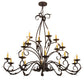 Meyda Lighting Windsor 54" 18-Light Cajun Spice Chandelier With Amber Faux Candlelight