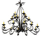 Meyda Lighting Windsor 56" 18-Light Antiquity Chandelier With Ivory Faux Candlelight