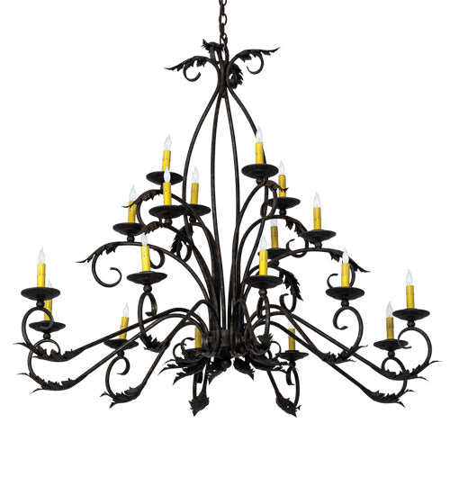 Meyda Lighting Windsor 56" 18-Light Antiquity Chandelier With Ivory Faux Candlelight