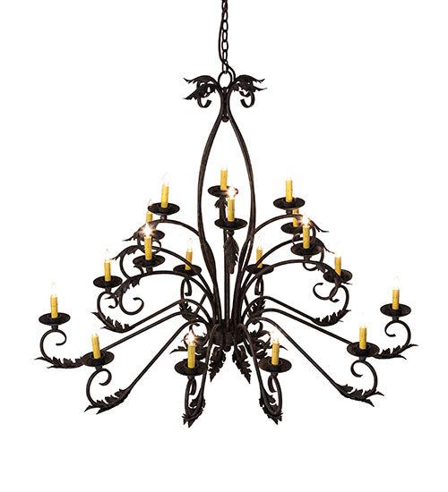 Meyda Lighting Windsor 56" 18-Light Antiquity Chandelier With Ivory Faux Candlelight
