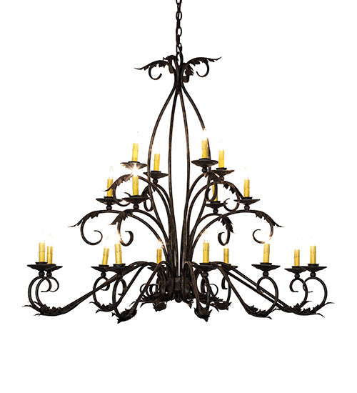Meyda Lighting Windsor 56" 18-Light Antiquity Chandelier With Ivory Faux Candlelight
