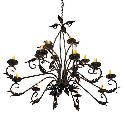 Meyda Lighting Windsor 56" 18-Light Antiquity Chandelier With Ivory Faux Candlelight