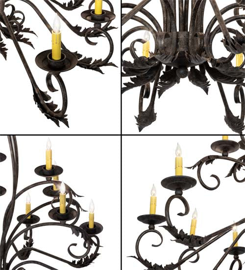 Meyda Lighting Windsor 56" 18-Light Antiquity Chandelier With Ivory Faux Candlelight