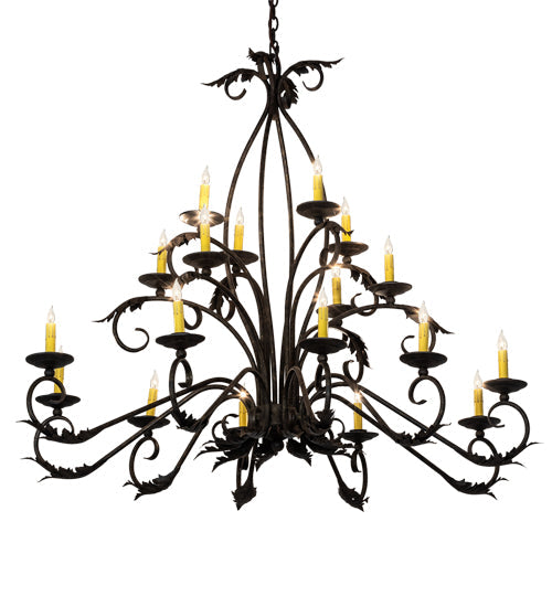 Meyda Lighting Windsor 56" 18-Light Antiquity Chandelier With Ivory Faux Candlelight