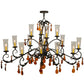 Meyda Lighting Windsor 62" 14-Light Chestnut Chandelier With Clear Hurricane Shade Glass