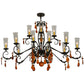 Meyda Lighting Windsor 62" 14-Light Chestnut Chandelier With Clear Hurricane Shade Glass