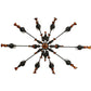 Meyda Lighting Windsor 62" 14-Light Chestnut Chandelier With Clear Hurricane Shade Glass