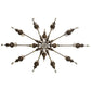 Meyda Lighting Windsor 62" 14-Light Classic Rust Chandelier With Clear Hurricane Shade Glass