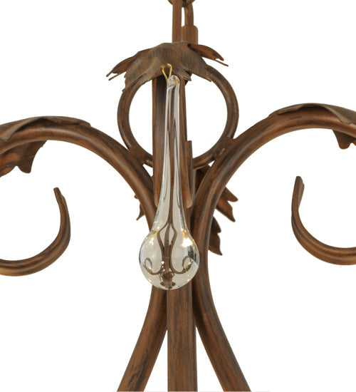 Meyda Lighting Windsor 62" 14-Light Classic Rust Chandelier With Clear Hurricane Shade Glass