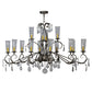 Meyda Lighting Windsor 62" 14-Light French Bronze Chandelier With Clear Hurricane Shade Glass